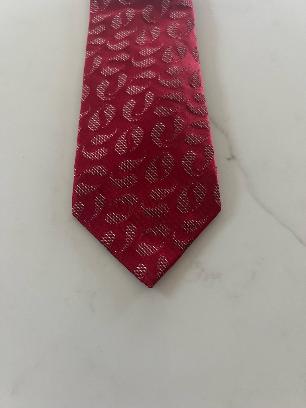 Giorgio Armani Red Paisley Silk Tie: 100% Silk